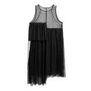 Sheer Punk Chiffon Overlay Dress – Edgy Layering Essential-SimpleModerne