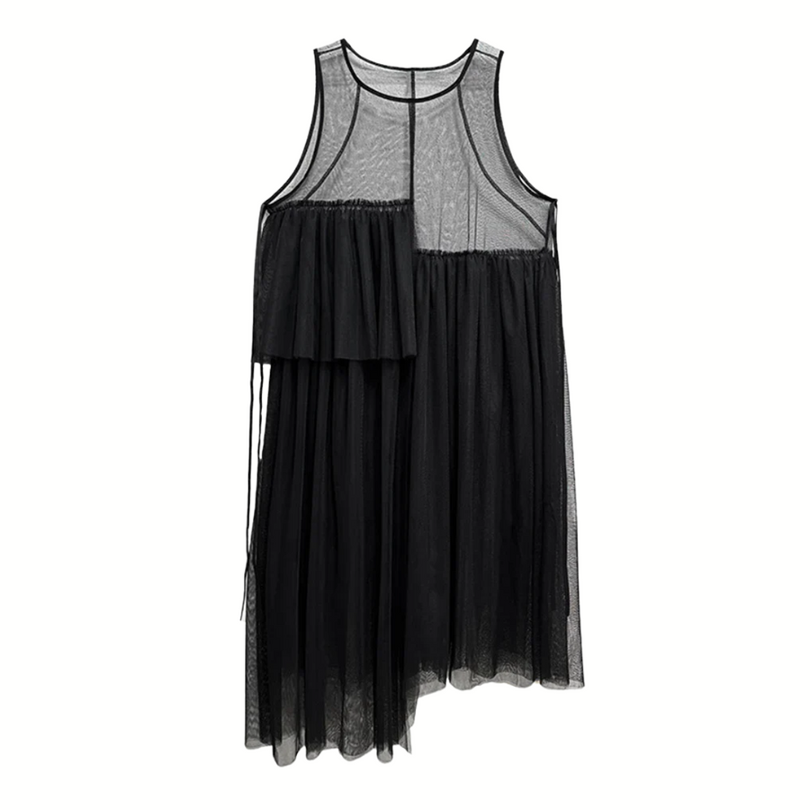 Sheer Punk Chiffon Overlay Dress – Edgy Layering Essential-SimpleModerne