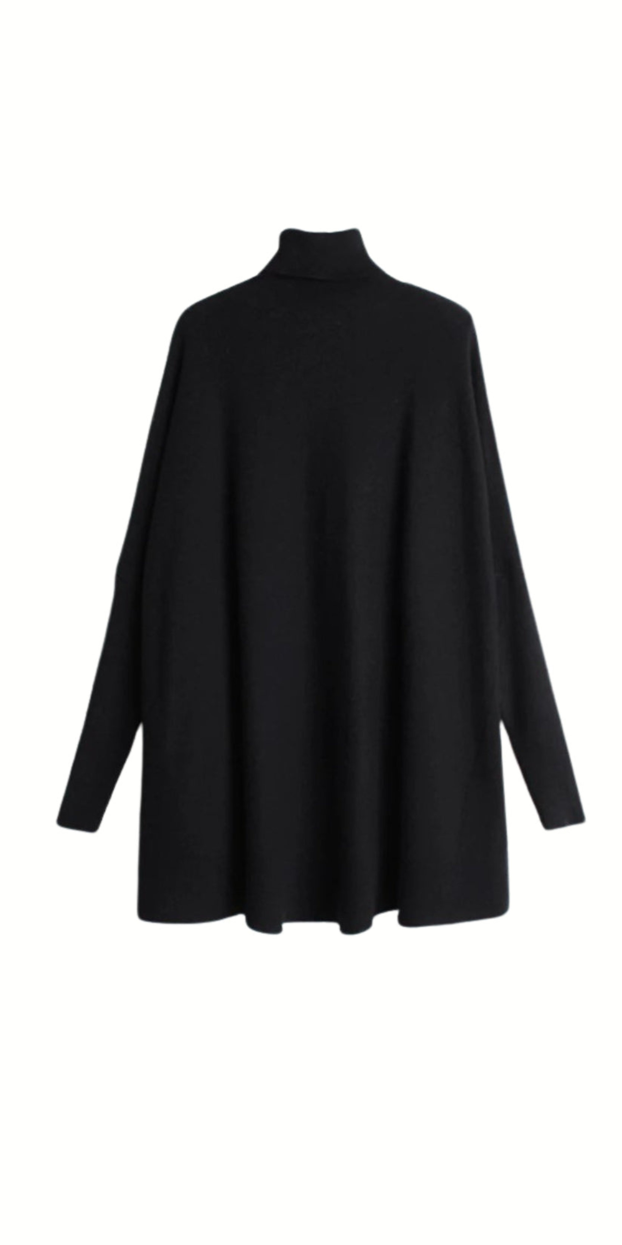 Basic Oversize Fit Black Pullover for Office-SimpleModerne