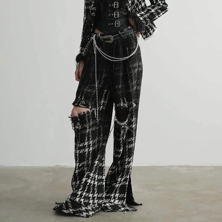 Chic Gothic Style Hallow-Out Design Trousers-SimpleModerne