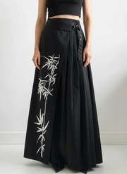 Casual Minimal Goth Embroidery Skirt-SimpleModerne