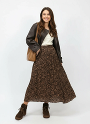 Noir Safari Pleated Maxi Skirt-SimpleModerne