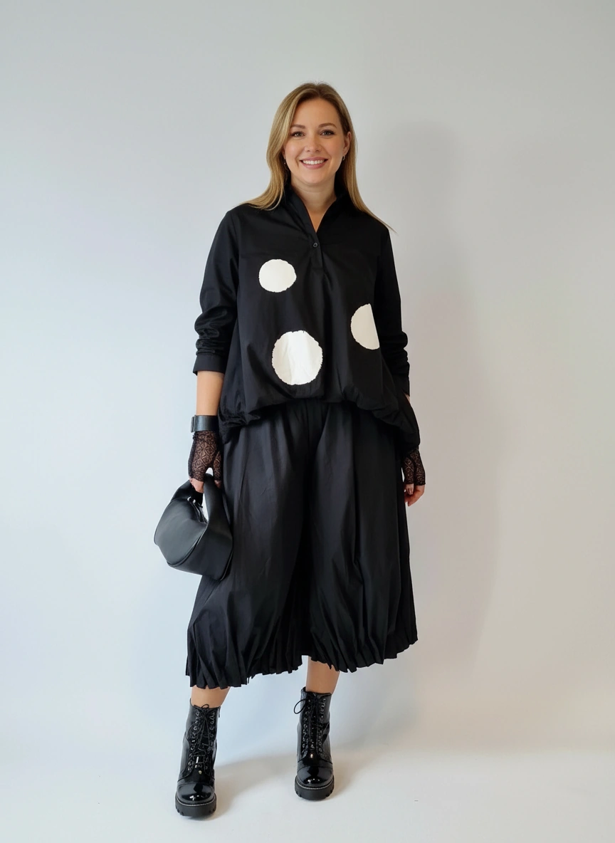 Jazz Up Maxi Polka Dot Shirt-SimpleModerne