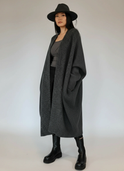 Oversized Knit Cardigan — Cool Charcoal Gray-SimpleModerne