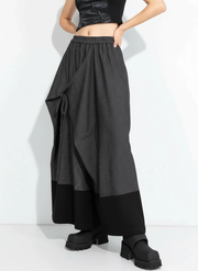 Asymmetric Wide-Leg Trousers — Dark Gray-SimpleModerne