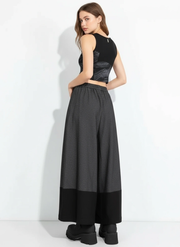 Asymmetric Wide-Leg Trousers — Dark Gray-SimpleModerne