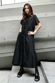 Wide-Leg Black Jumpsuit with Zipper Detail-SimpleModerne