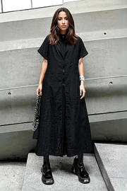 Wide-Leg Black Jumpsuit with Zipper Detail-SimpleModerne