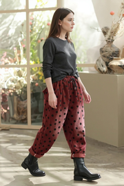 Polka Dot Corduroy Trousers – Relaxed Fit, Warm & Playful-SimpleModerne