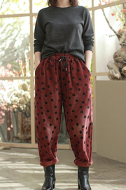 Polka Dot Corduroy Trousers – Relaxed Fit, Warm & Playful-SimpleModerne