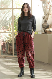 Polka Dot Corduroy Trousers – Relaxed Fit, Warm & Playful-SimpleModerne