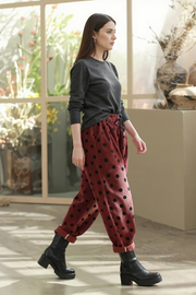 Polka Dot Corduroy Trousers – Relaxed Fit, Warm & Playful-SimpleModerne