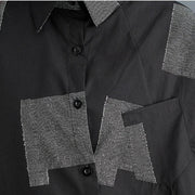 Urban Patchwork Two-Piece Set – Asymmetric Shirt & Wide Capri Pants-SimpleModerne