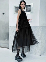 Sheer Punk Chiffon Overlay Dress – Edgy Layering Essential-SimpleModerne