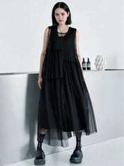 Sheer Punk Chiffon Overlay Dress – Edgy Layering Essential-SimpleModerne