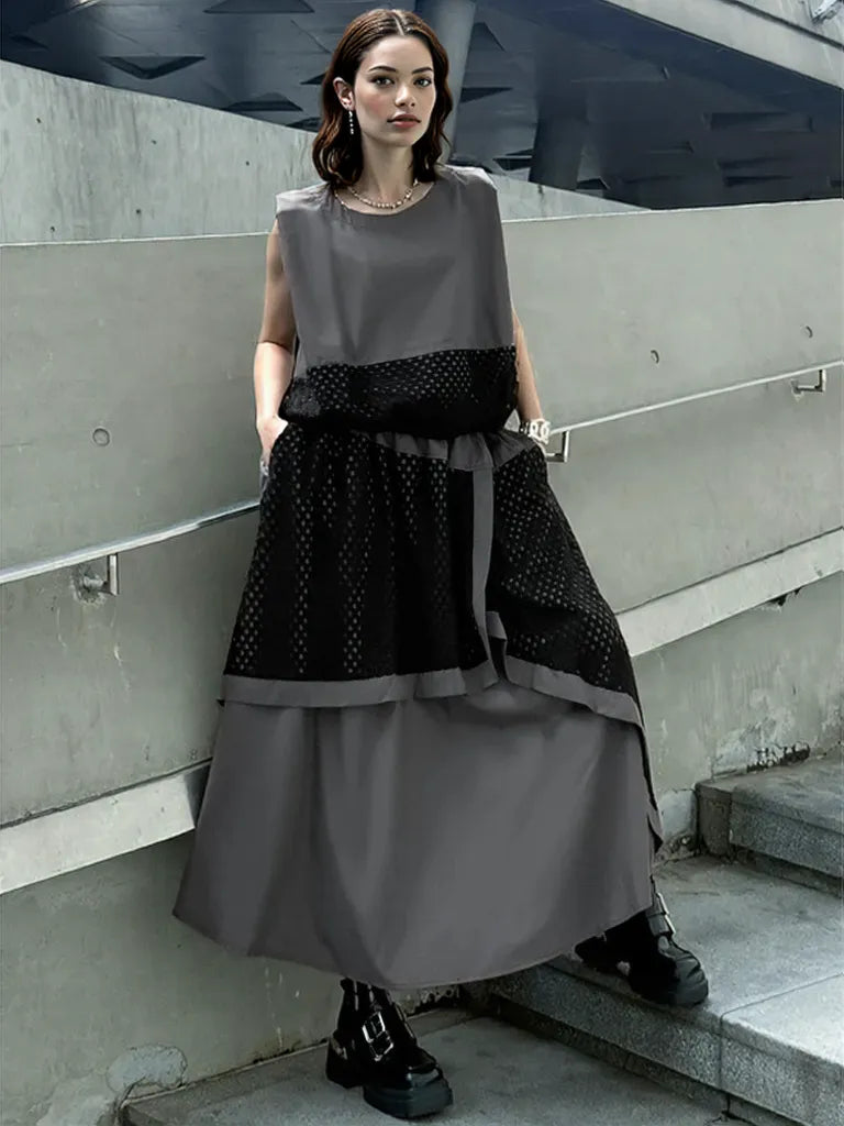 Mesh Me Up Asymmetric Skirt – Dark Industrial Layers-SimpleModerne