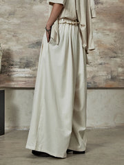 High-Waisted Wide-Leg Trousers – Flowy Palazzo Style in Black, Brown & Cream-SimpleModerne