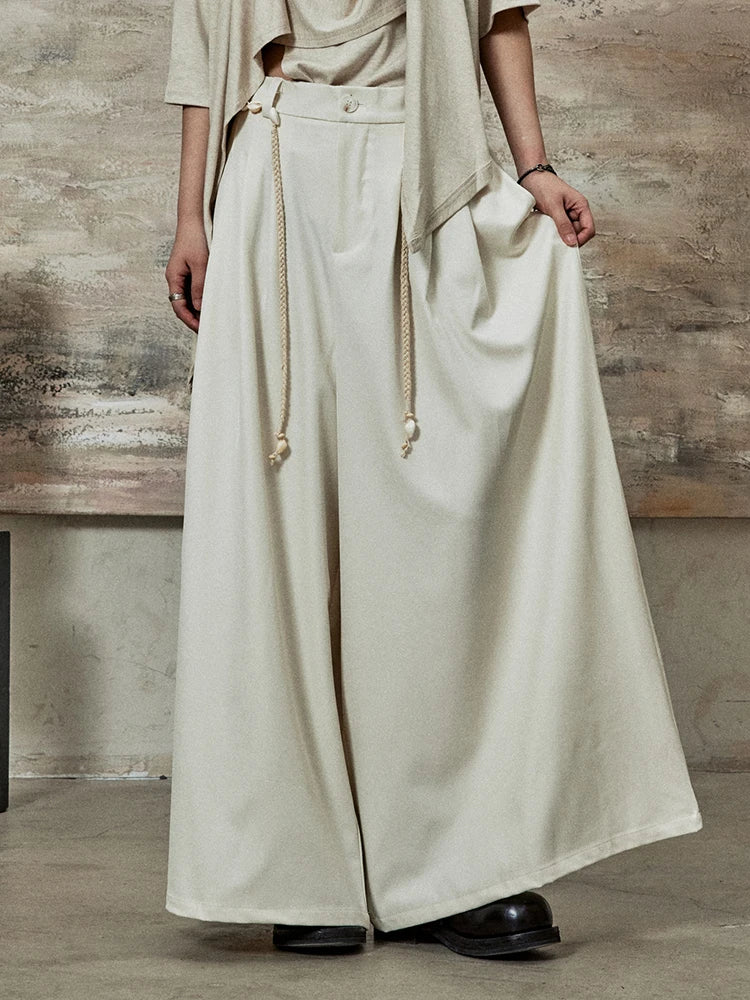 High-Waisted Wide-Leg Trousers – Flowy Palazzo Style in Black, Brown & Cream-SimpleModerne