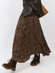 Noir Safari Pleated Maxi Skirt-SimpleModerne