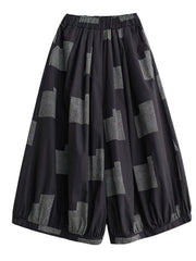 Punky Patchwork Wide-Leg Capri Pants – Cropped Statement Trousers-SimpleModerne