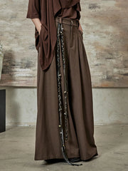 High-Waisted Wide-Leg Trousers – Flowy Palazzo Style in Black, Brown & Cream-SimpleModerne