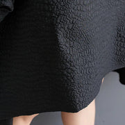 Oversized Lantern Sleeve Dress with Asymmetrical Hemline – Gothic Inspired Minimalism-SimpleModerne