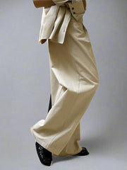 High-Waist Cargo Style Trousers with Maxi Exterior Pockets – Available in Khaki & Black-SimpleModerne