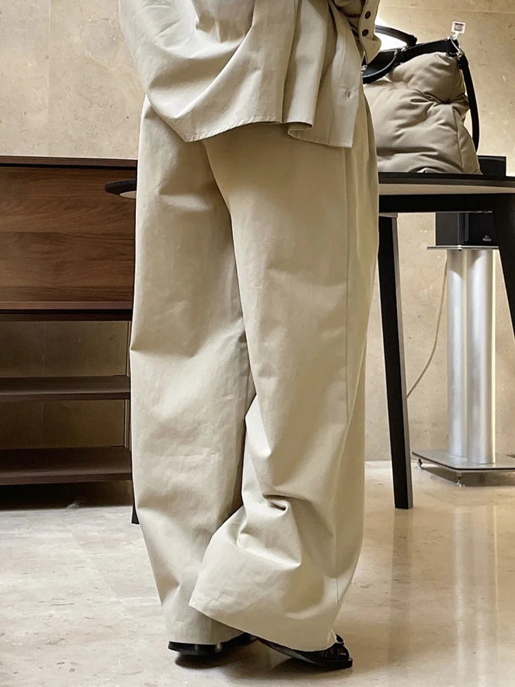 High-Waist Cargo Style Trousers with Maxi Exterior Pockets – Available in Khaki & Black-SimpleModerne