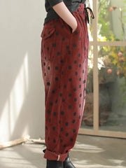 Polka Dot Corduroy Trousers – Relaxed Fit, Warm & Playful-SimpleModerne