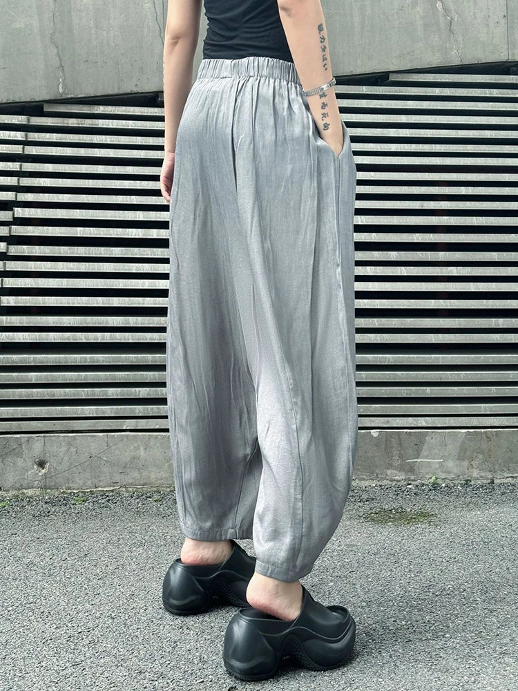 Balloon Style Trousers – Charcoal Gray-SimpleModerne