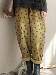Polka Dot Corduroy Trousers – Relaxed Fit, Warm & Playful-SimpleModerne