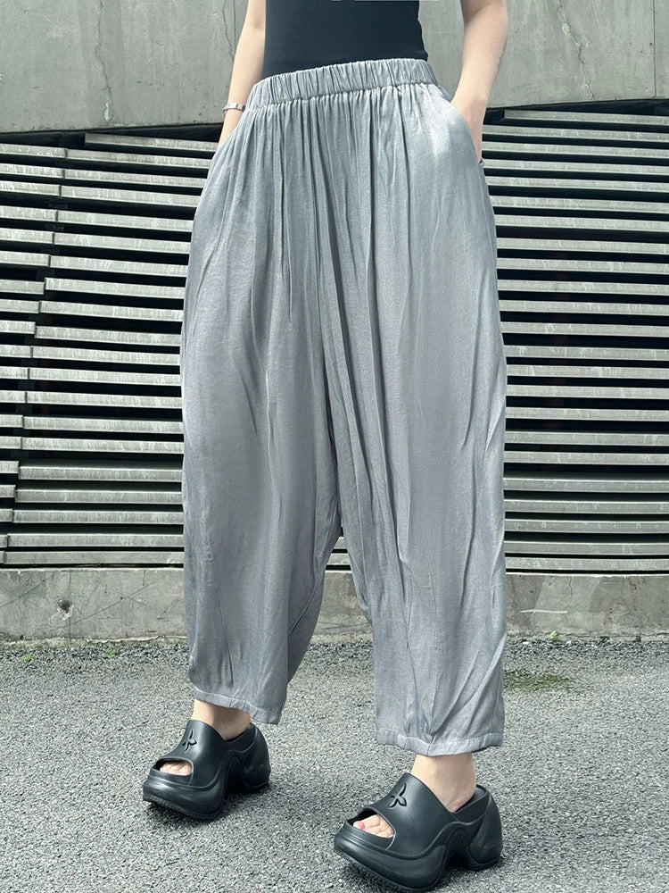 Balloon Style Trousers – Charcoal Gray-SimpleModerne