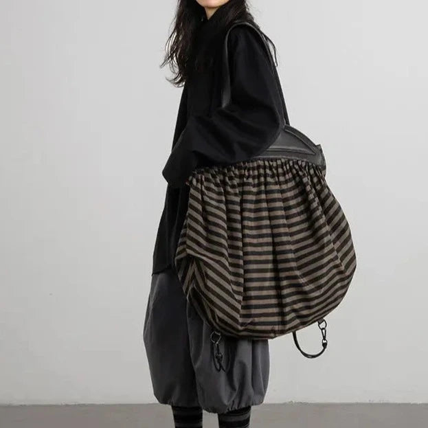 Casual Minimal Goth Maxi Shoulder Bag-SimpleModerne