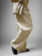 High-Waist Cargo Style Trousers with Maxi Exterior Pockets – Available in Khaki & Black-SimpleModerne