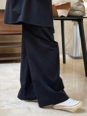 High-Waist Cargo Style Trousers with Maxi Exterior Pockets – Available in Khaki & Black-SimpleModerne