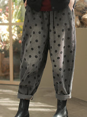 Polka Dot Corduroy Trousers – Relaxed Fit, Warm & Playful-SimpleModerne