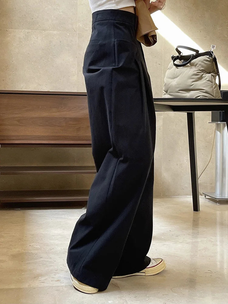 High-Waist Cargo Style Trousers with Maxi Exterior Pockets – Available in Khaki & Black-SimpleModerne