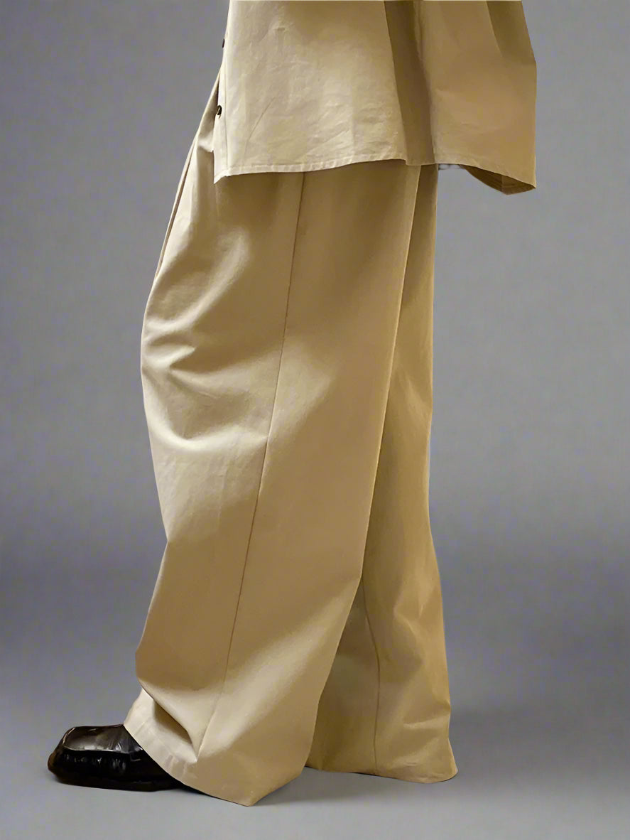 High-Waist Cargo Style Trousers with Maxi Exterior Pockets – Available in Khaki & Black-SimpleModerne