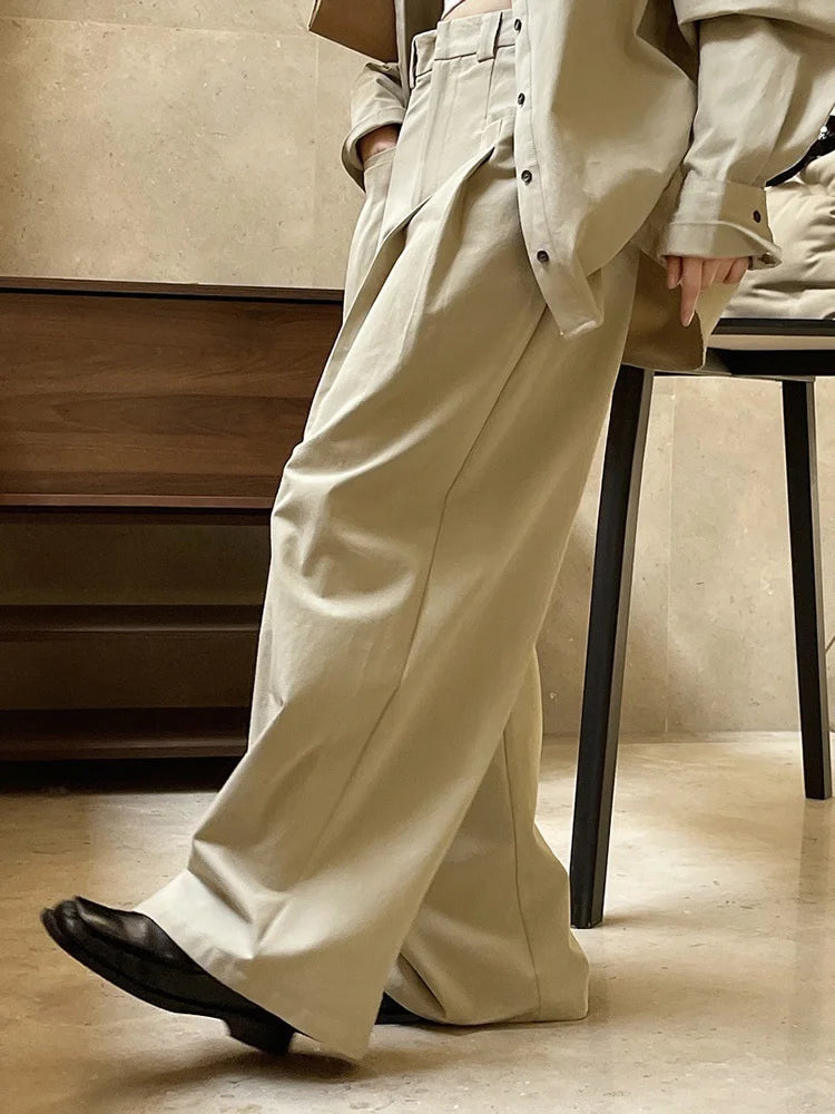 High-Waist Cargo Style Trousers with Maxi Exterior Pockets – Available in Khaki & Black-SimpleModerne