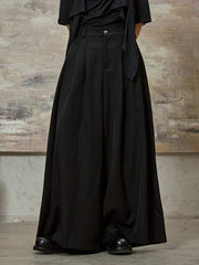 High-Waisted Wide-Leg Trousers – Flowy Palazzo Style in Black, Brown & Cream-SimpleModerne