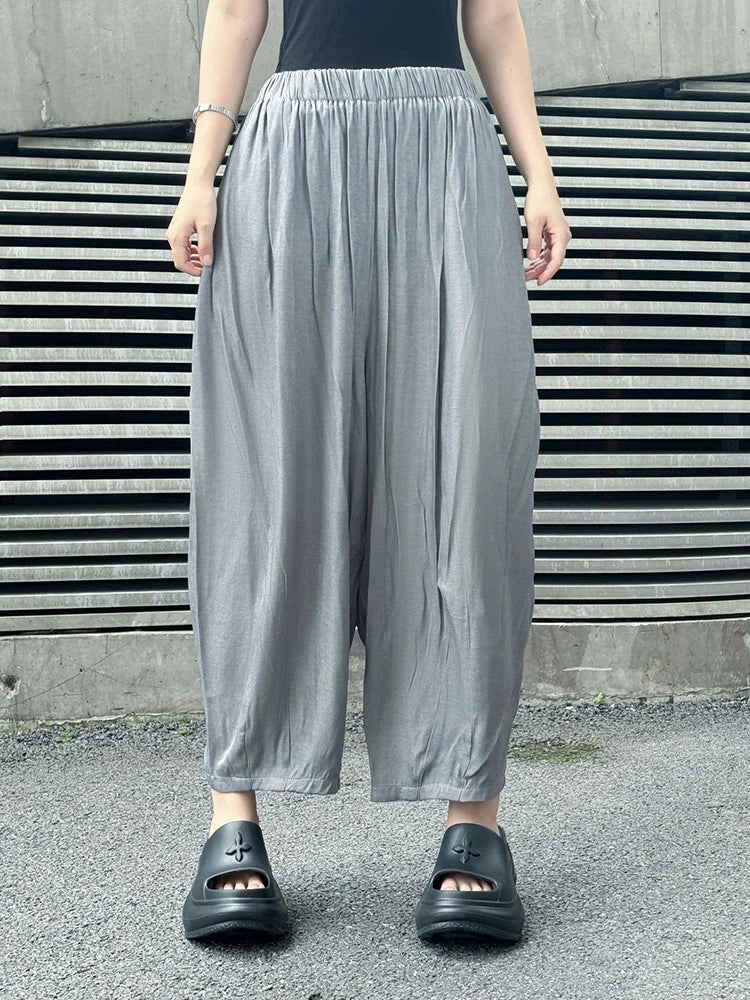Balloon Style Trousers – Charcoal Gray-SimpleModerne