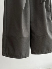 Architectural Wide-Leg Wrap Trousers – Modern Minimalist Design in Grey or Blue-SimpleModerne