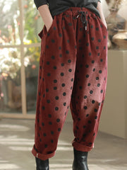 Polka Dot Corduroy Trousers – Relaxed Fit, Warm & Playful-SimpleModerne