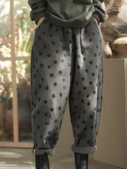 Polka Dot Corduroy Trousers – Relaxed Fit, Warm & Playful-SimpleModerne