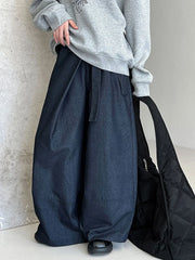 Architectural Wide-Leg Wrap Trousers – Modern Minimalist Design in Grey or Blue-SimpleModerne