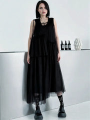 Sheer Punk Chiffon Overlay Dress – Edgy Layering Essential-SimpleModerne