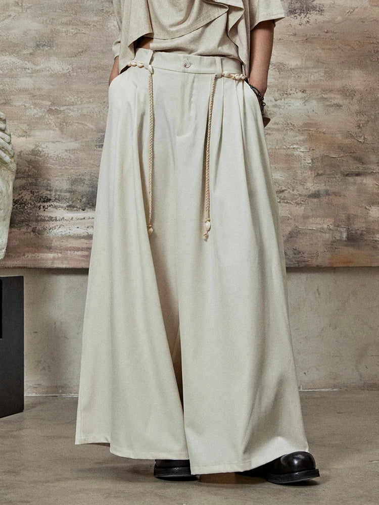 High-Waisted Wide-Leg Trousers – Flowy Palazzo Style in Black, Brown & Cream-SimpleModerne