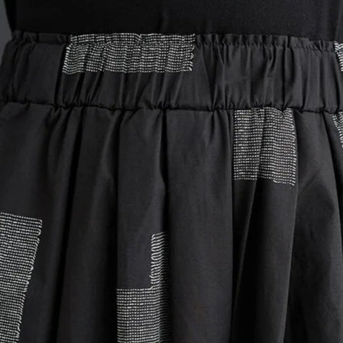 Punky Patchwork Wide-Leg Capri Pants – Cropped Statement Trousers-SimpleModerne