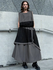 Mesh Me Up Asymmetric Skirt – Dark Industrial Layers-SimpleModerne