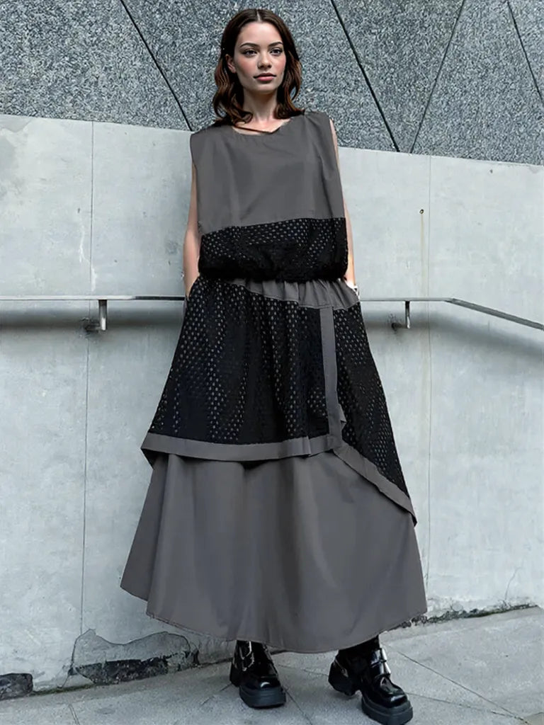Mesh Me Up Asymmetric Skirt – Dark Industrial Layers-SimpleModerne